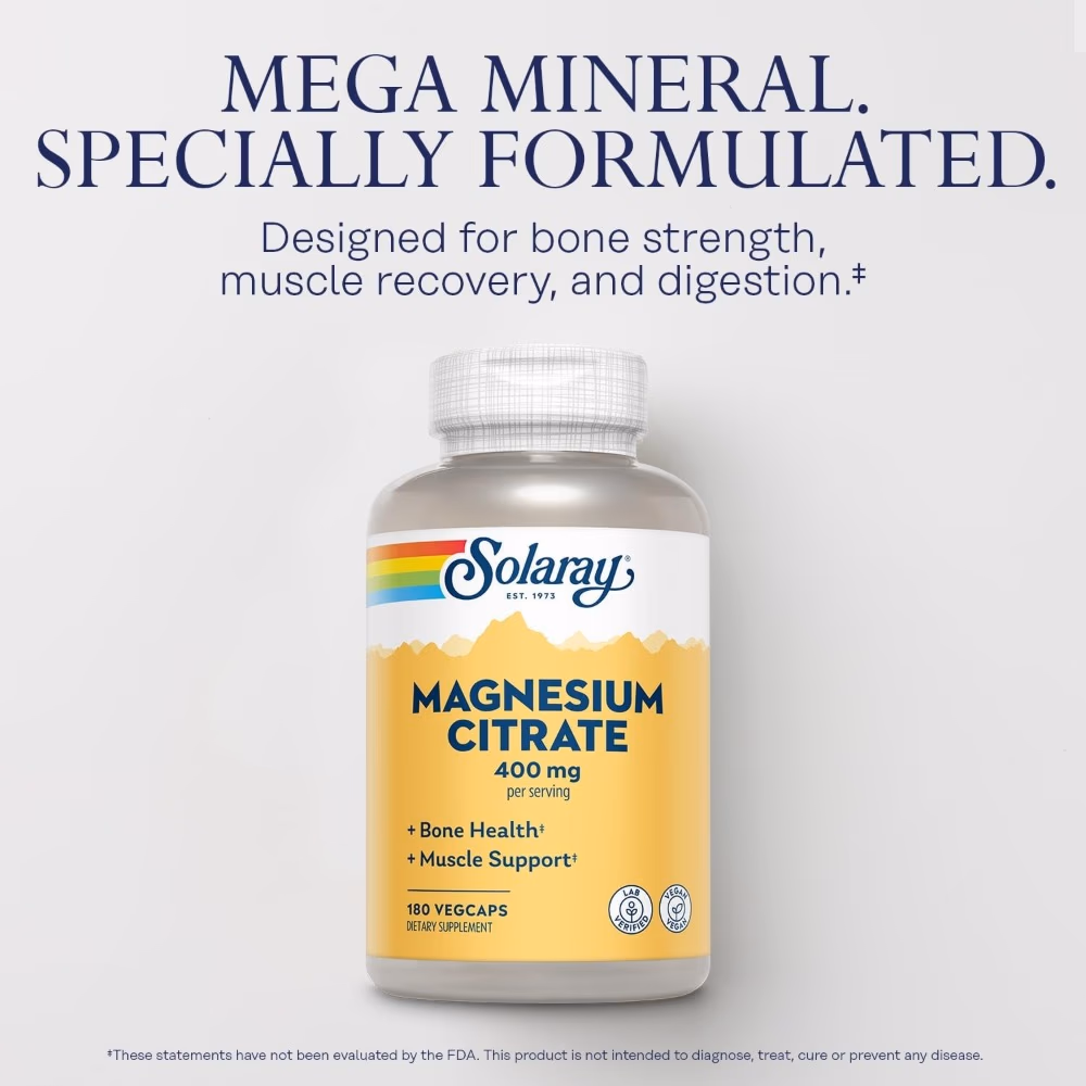 Solaray Magnesium Citrate 400mg 180 Veg Caps 3
