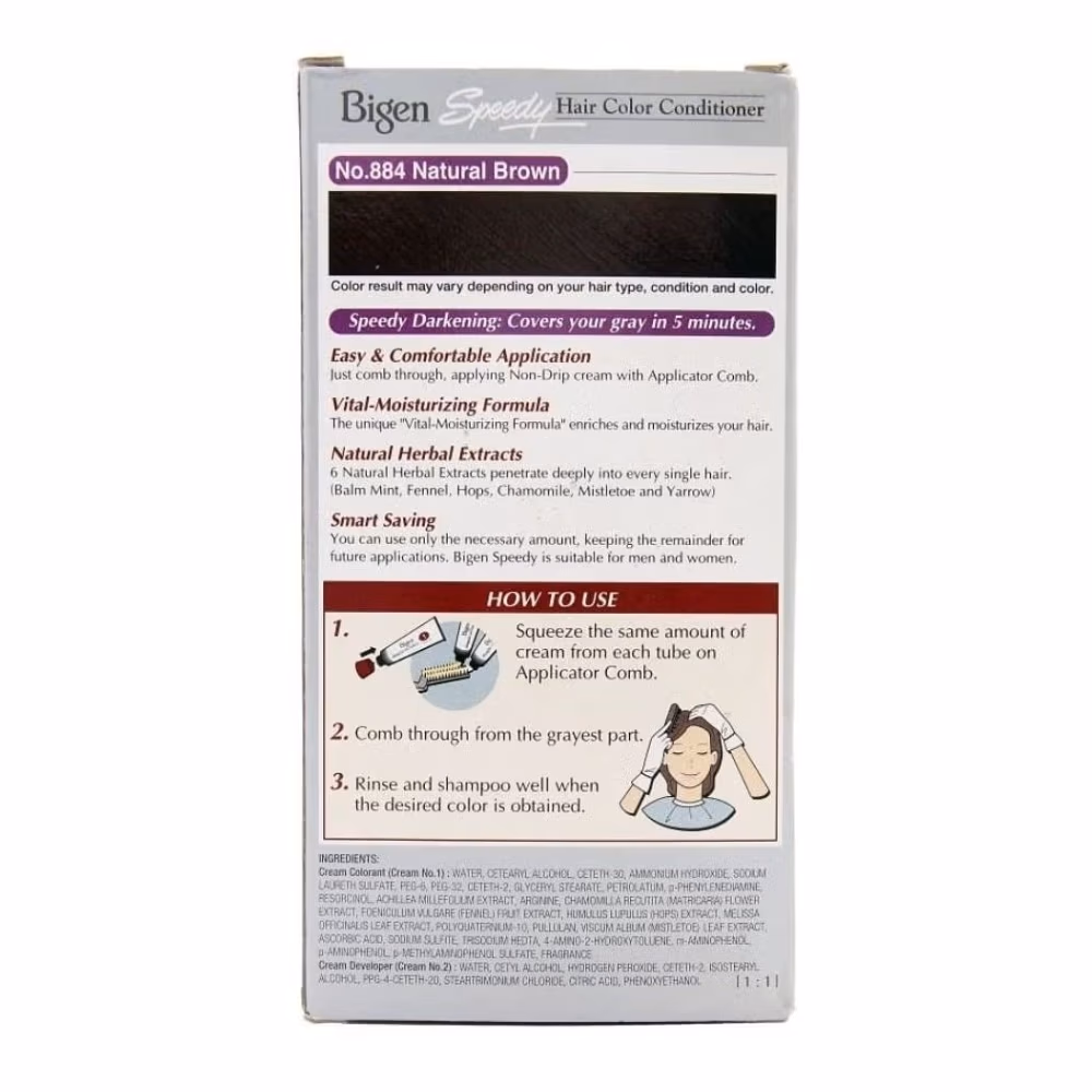 Bigen Speedy Hair Color Natural Brown 884 2