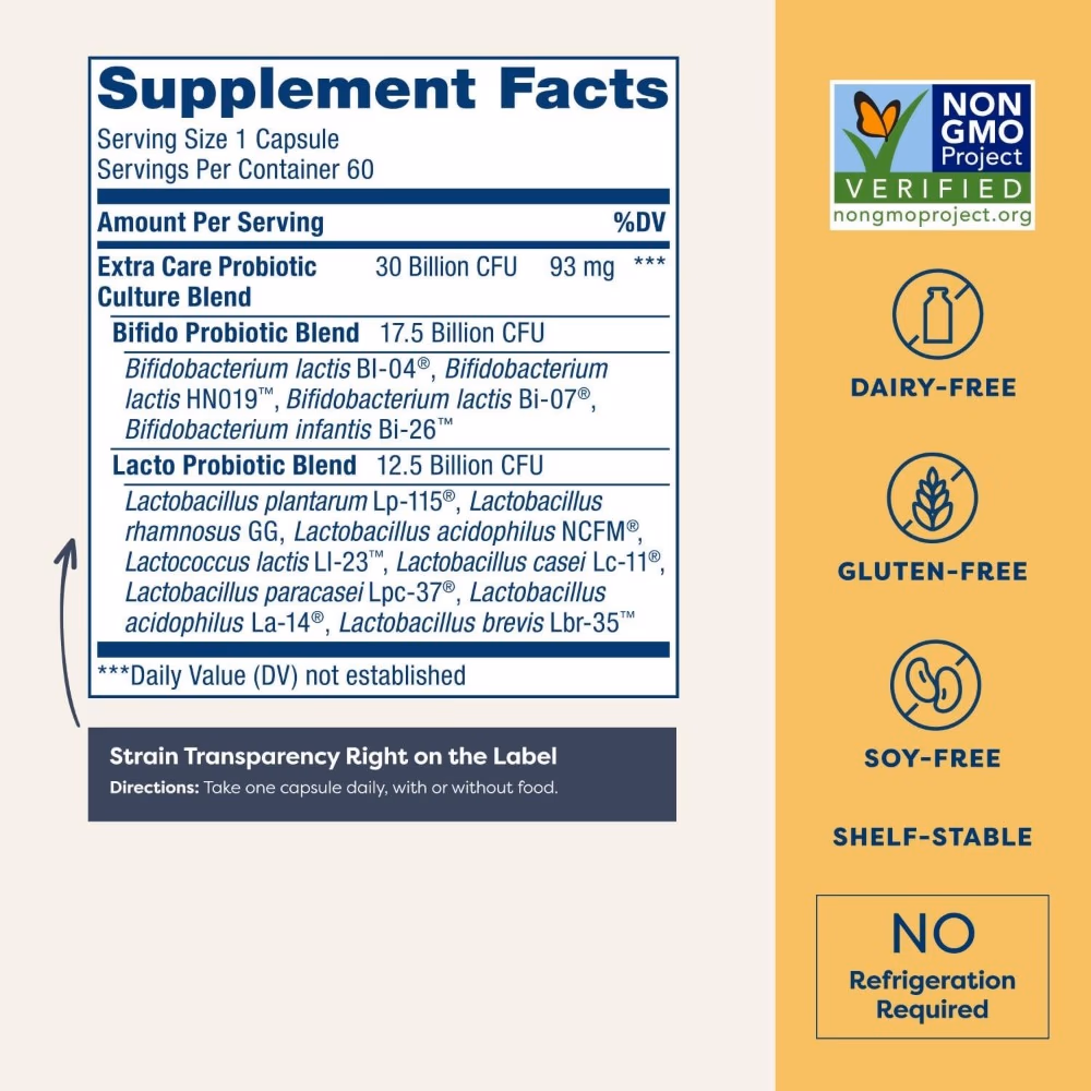 Renew Life Extra Care Probiotic 50B 30 Veg Caps 4
