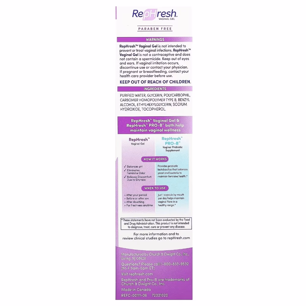 Rephresh Odor Eliminating Vaginal Gel 4S 5
