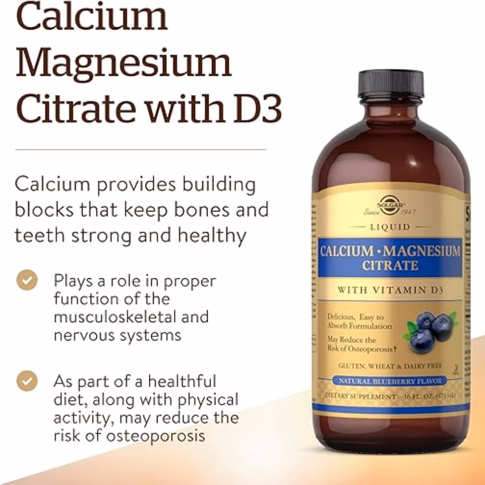 Solgar Liquid Calcium Magnesium Citrate with Vitamin D3 Blueberry 473ml 3