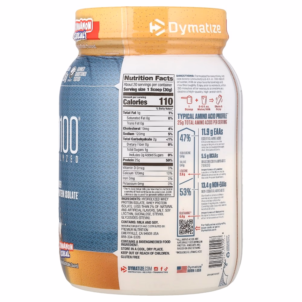 Dymatize ISO100 Protein Powder Cinnamon Cereal 610g 2