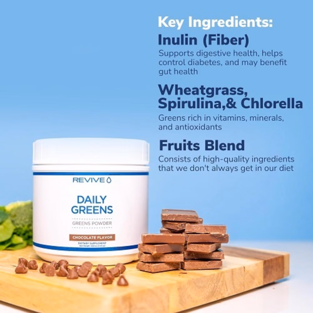 Revive Daily Greens Powder 504GM Chocolate 2