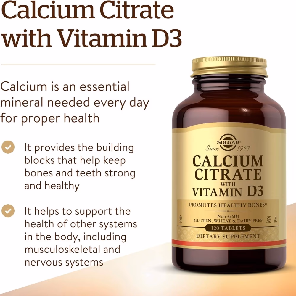 Solgar Calcium Citrate with Vitamin D3 120 Tabs 3