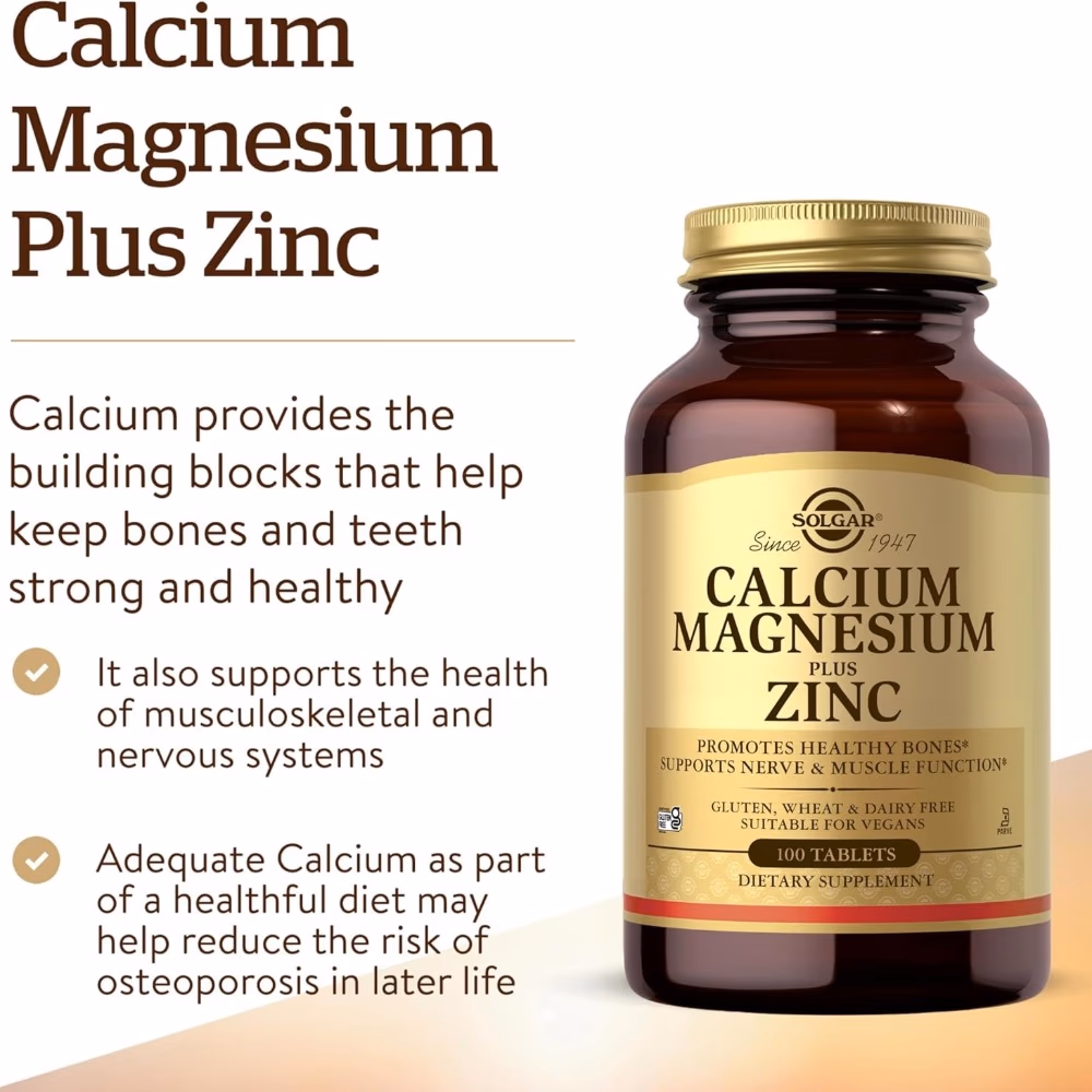 Solgar Calcium Magnesium Plus Zinc 100 Tabs 3