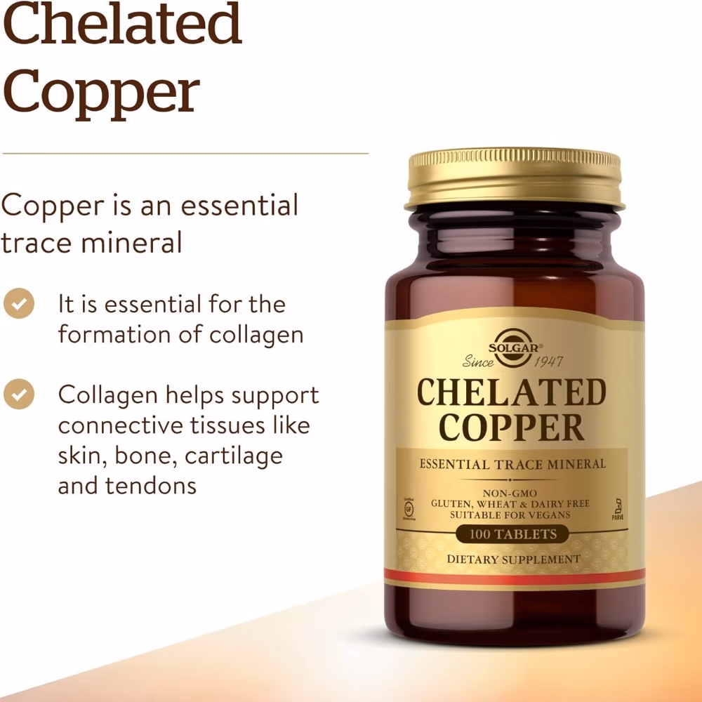 Solgar Chelated Copper 100 Tabs 3