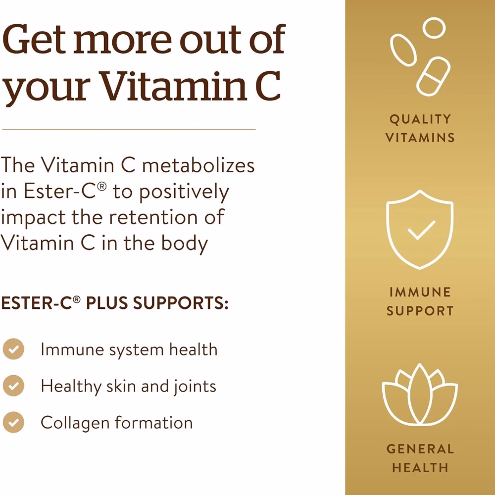 Solgar Ester-C 1000mg Vitamin C 60 Tabs 3