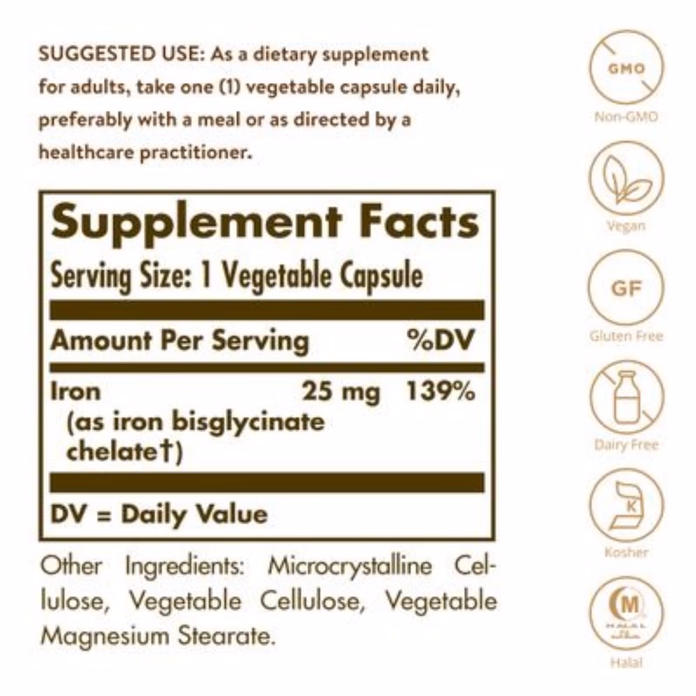 Solgar Gentle Iron 25mg 90 Veg Capsules 2