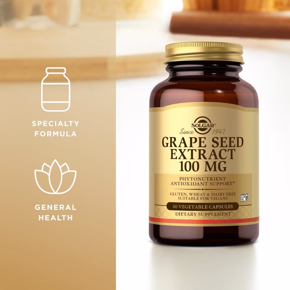 Solgar Grape Seed Extract 100mg 60 Veg Caps 4