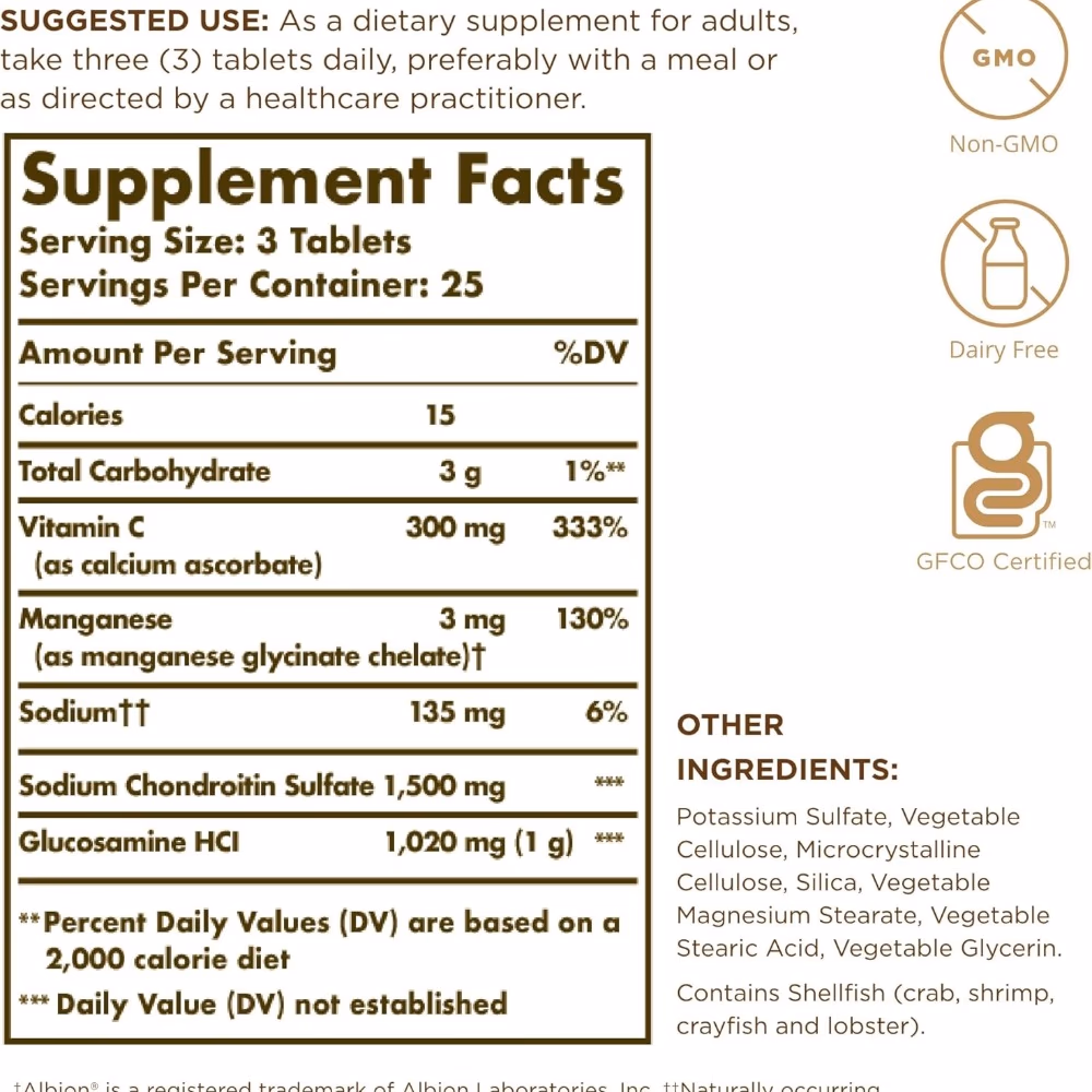Solgar Glucosamine Chondroitin Complex, 75 Tablets 2