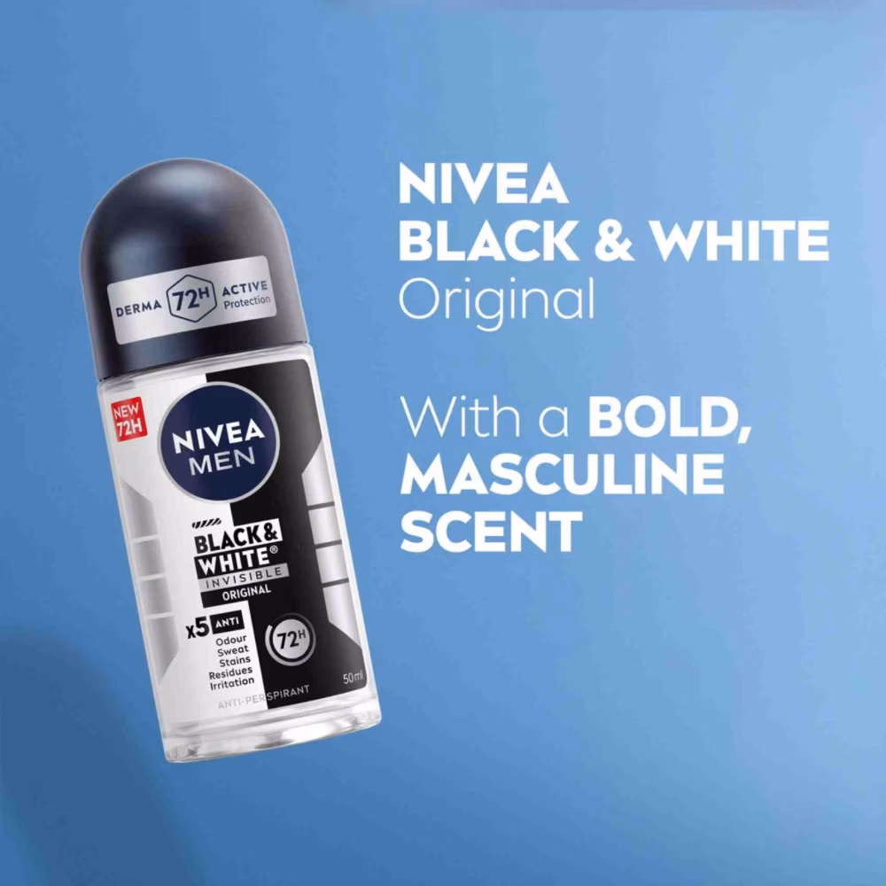 NIVEA Deo Roll On Black & White Invisible Original 50ml 2