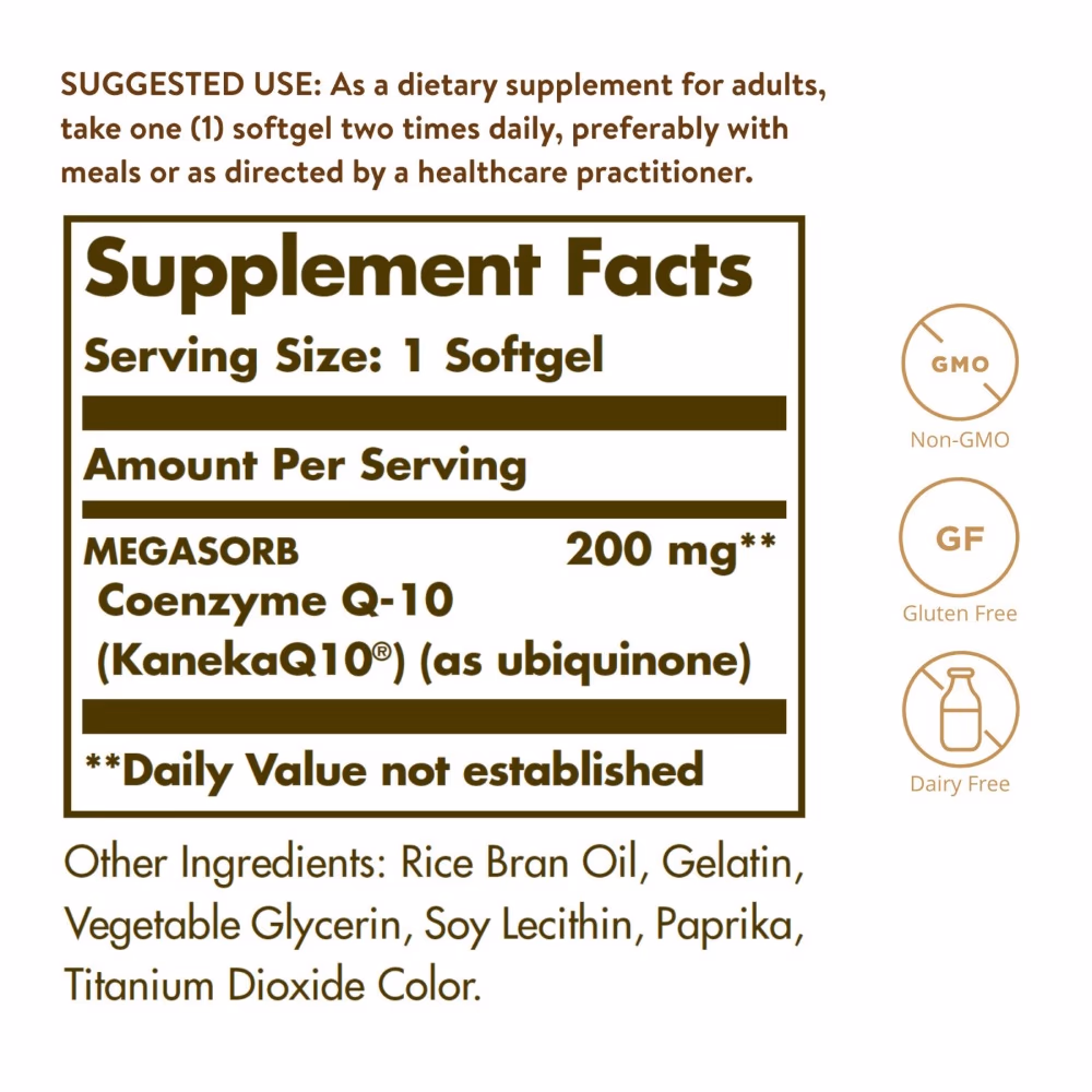 Solgar Megasorb CoQ-10 200mg 60 Softgels 2