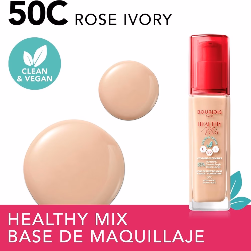 Bourjois Healthy Mix Foundation 50C Rose Ivory 30ml 4