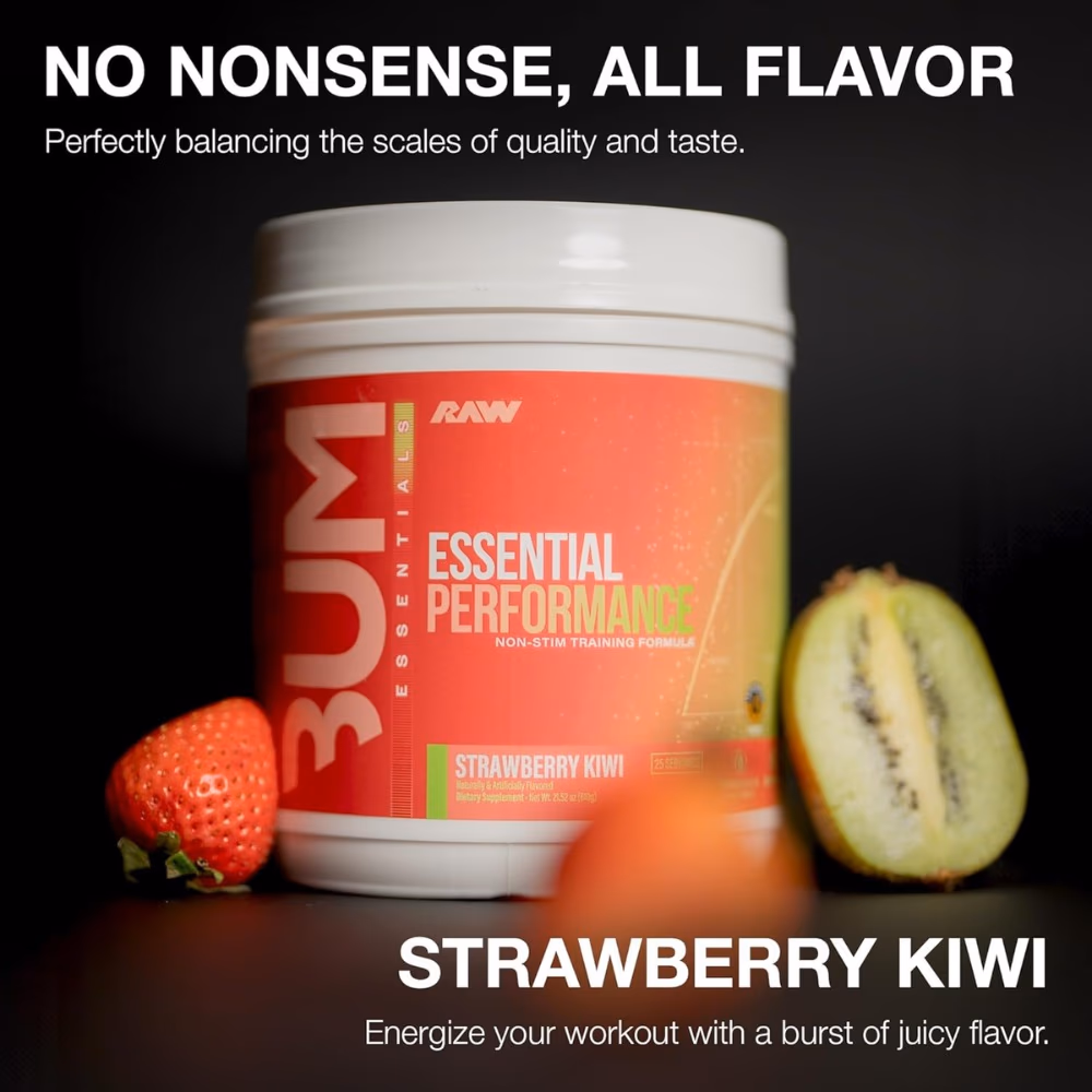 Raw Bum Essential Performance Pre-Workout Strawberry Kiwi 610GM 3