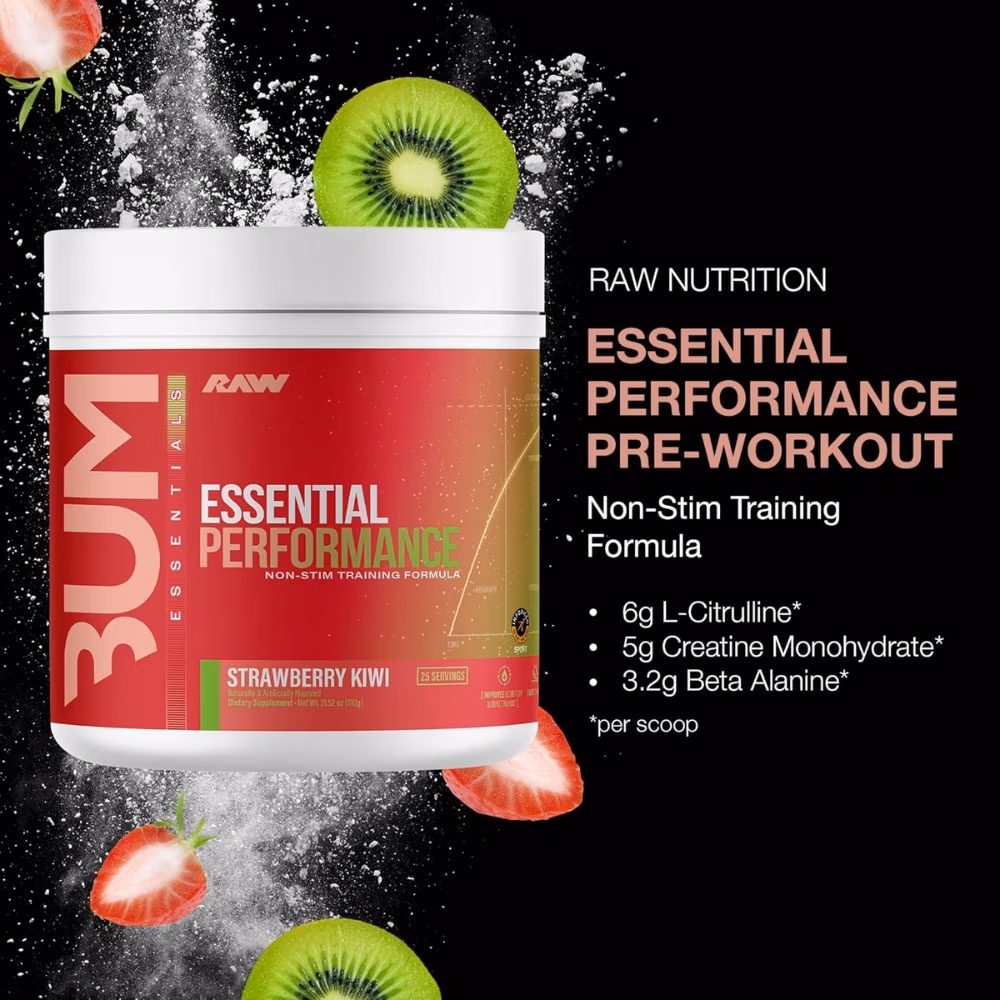 Raw Bum Essential Performance Pre-Workout Strawberry Kiwi 610GM 2