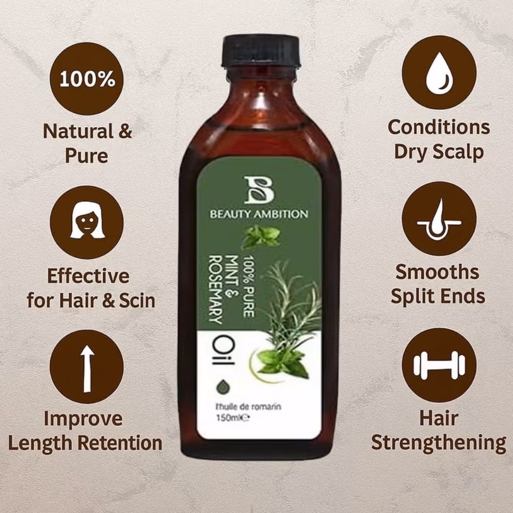 Beauty Ambition Pure Rosemary and Mint Oil 150ml 3