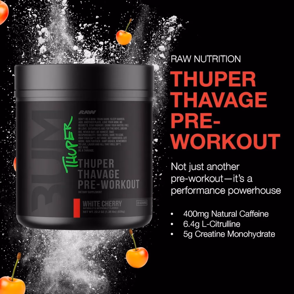 Raw Bum Thuper Thavage Pre Workout Grapefruit 630g 3