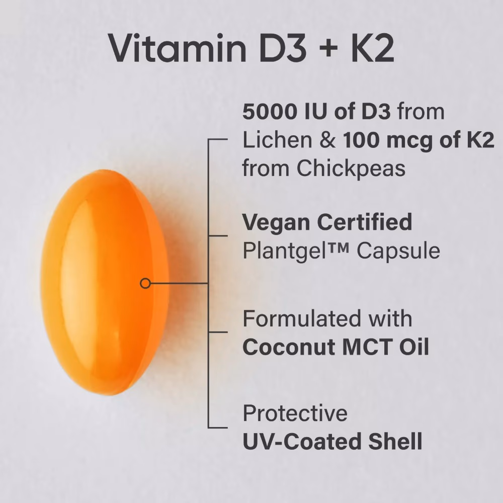 Sports Research D3 + K2 Plant-Based 60 Softgels 2