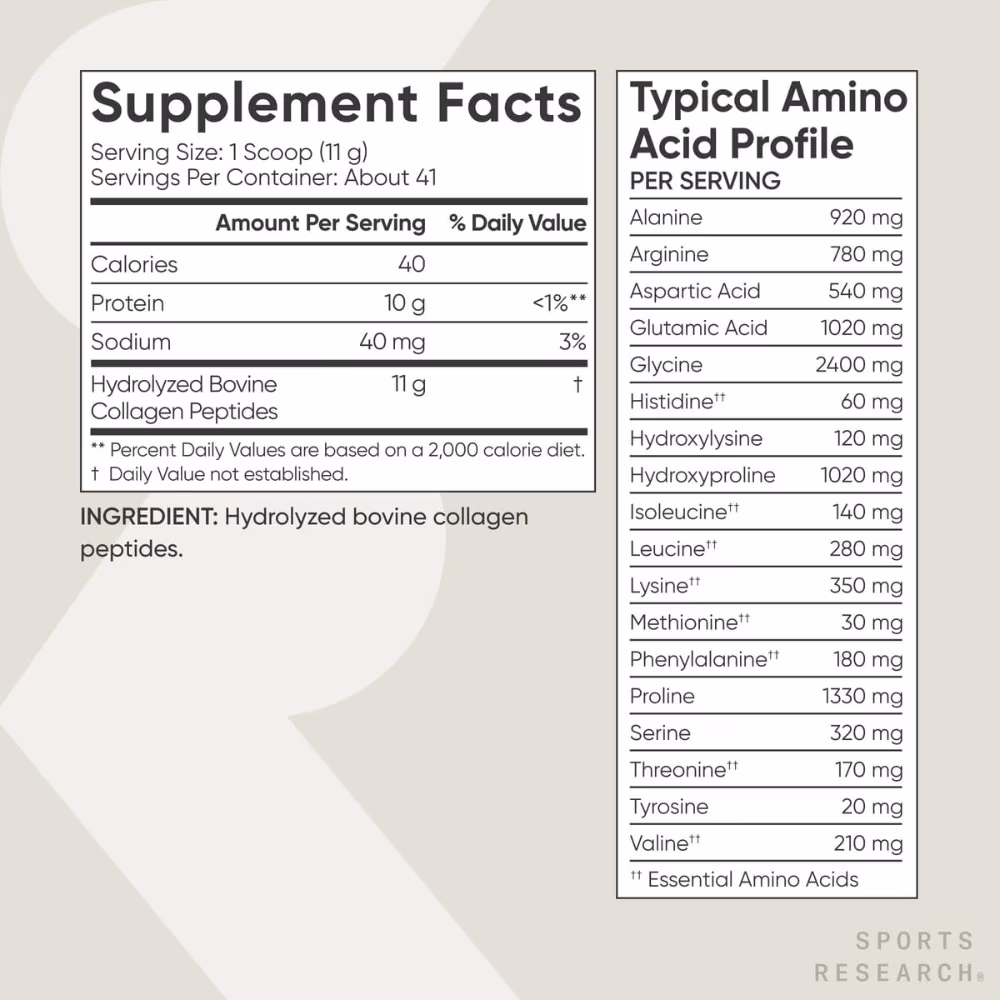 Sports Research Collagen Powder Unflavored 454g 3