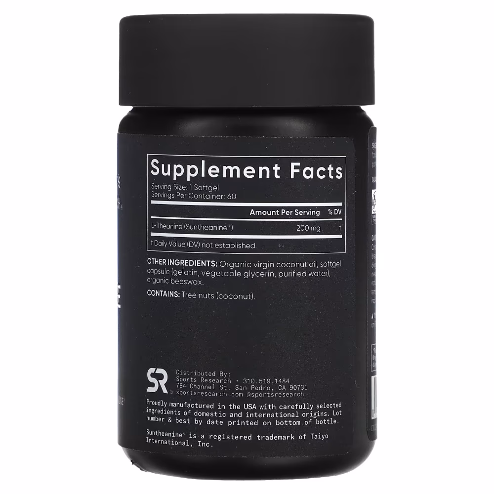 Sports Research L-Theanine 200mg 60 Softgels 2