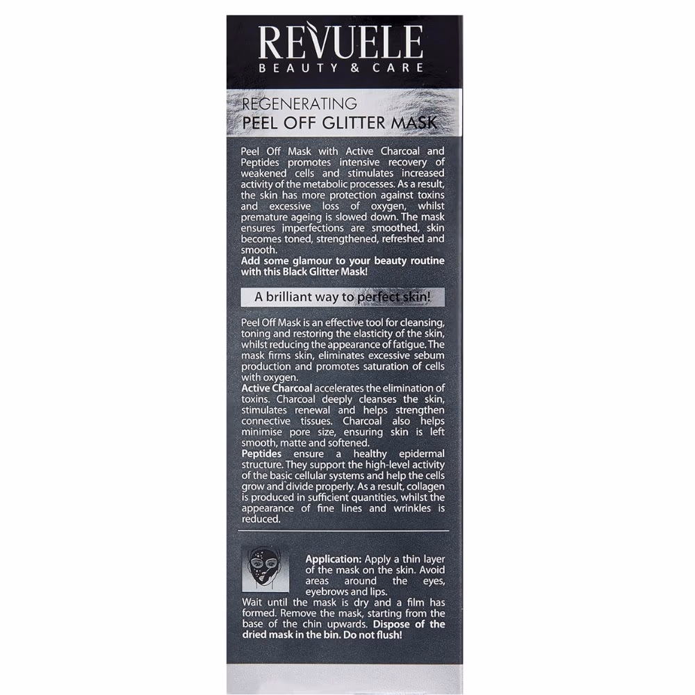 Revuele Peel Off Glitter Mask Charcoal Peptide 80ML 4