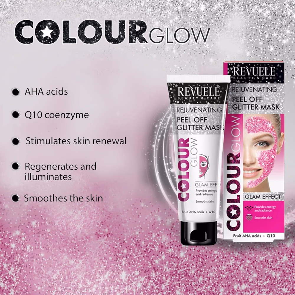 Revuele Peel Off Glitter Mask Fruit AHA Q10 80ML 5