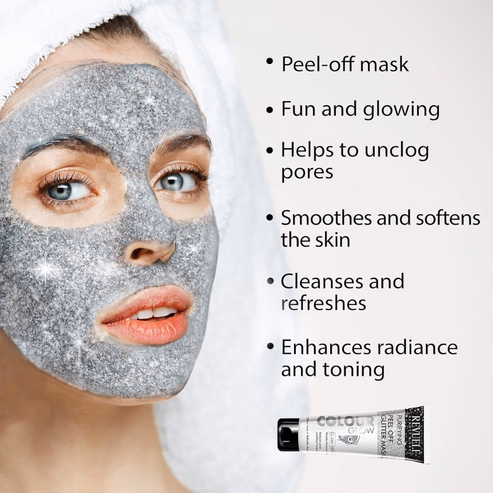 Revuele Peel Off Glitter Mask Silver lons + Salicylic Acid 80Ml 3