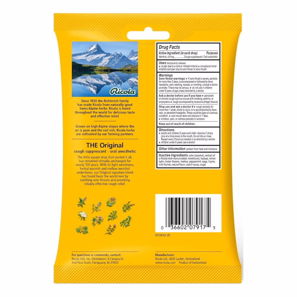 Ricola Original Herb Cough Drops 21s 2