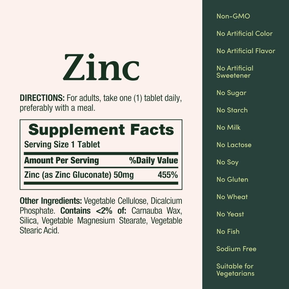 Nature’s Bounty Zinc 50mg 100s 3
