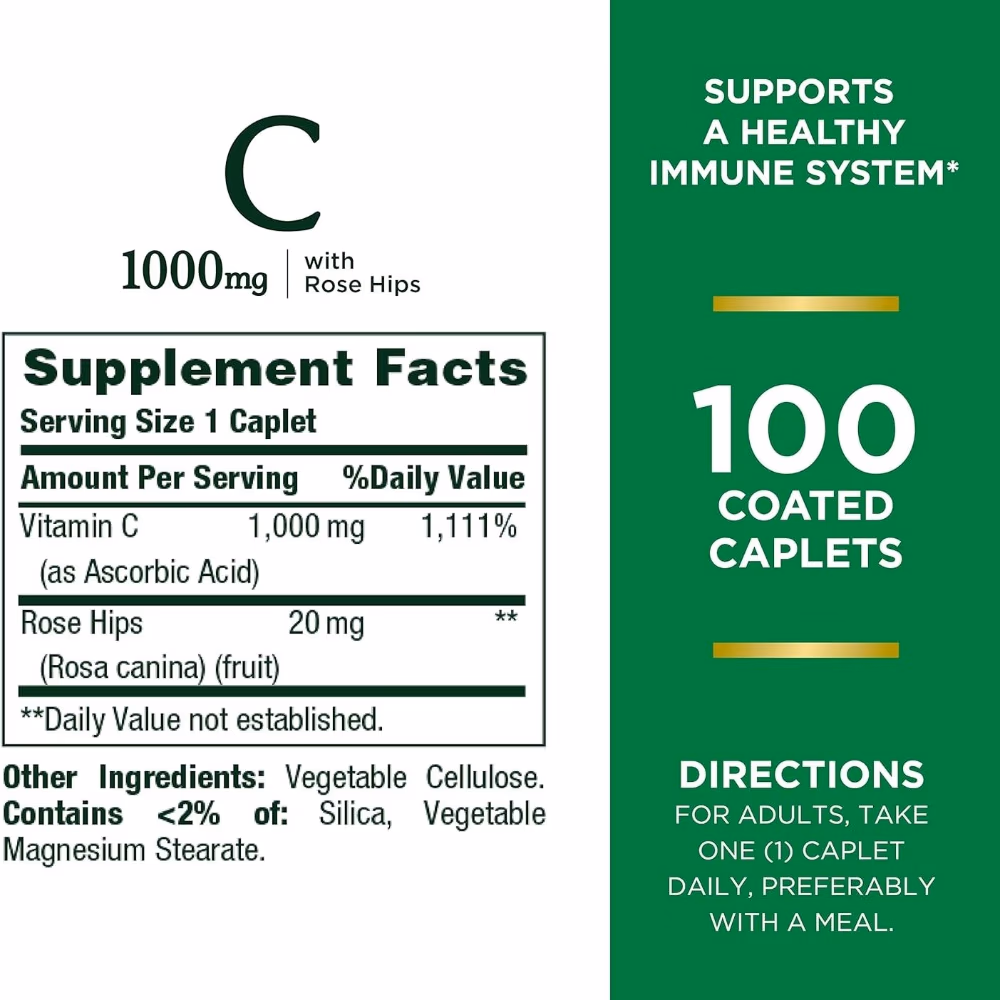 Nature’s Bounty Vitamin C 1000mg 100 Caplets 4