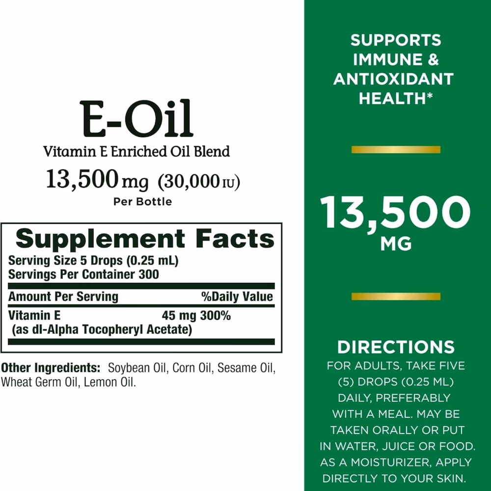 Nature’s Bounty Vitamin E Oil 30,000 IU  2
