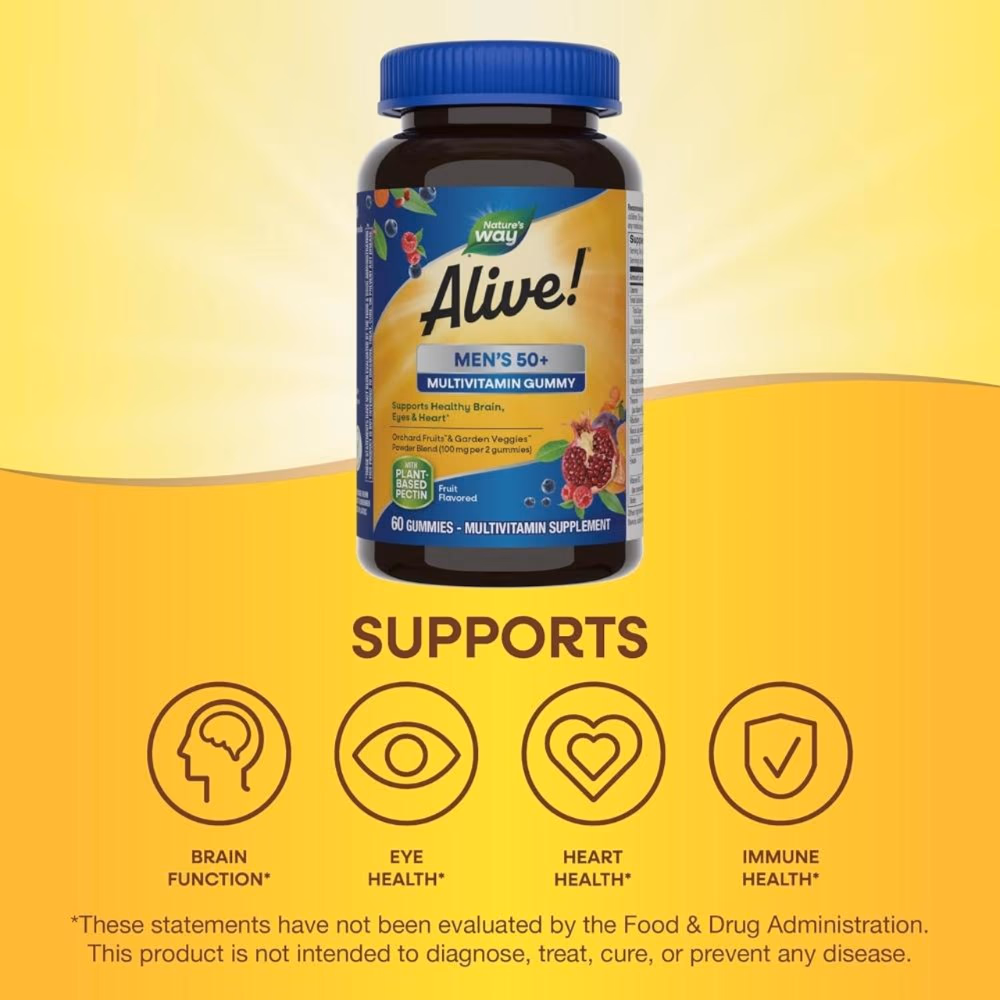 Nature's Way Alive Men's Multi 50+ 60 Gummies 3