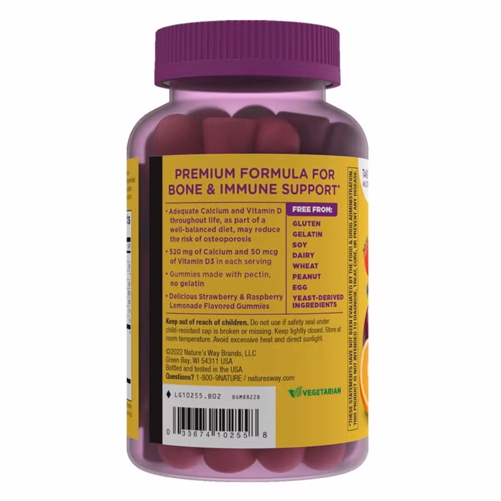 Nature’s Way Alive Calcium + Vitamin D3 60 Gummies 4