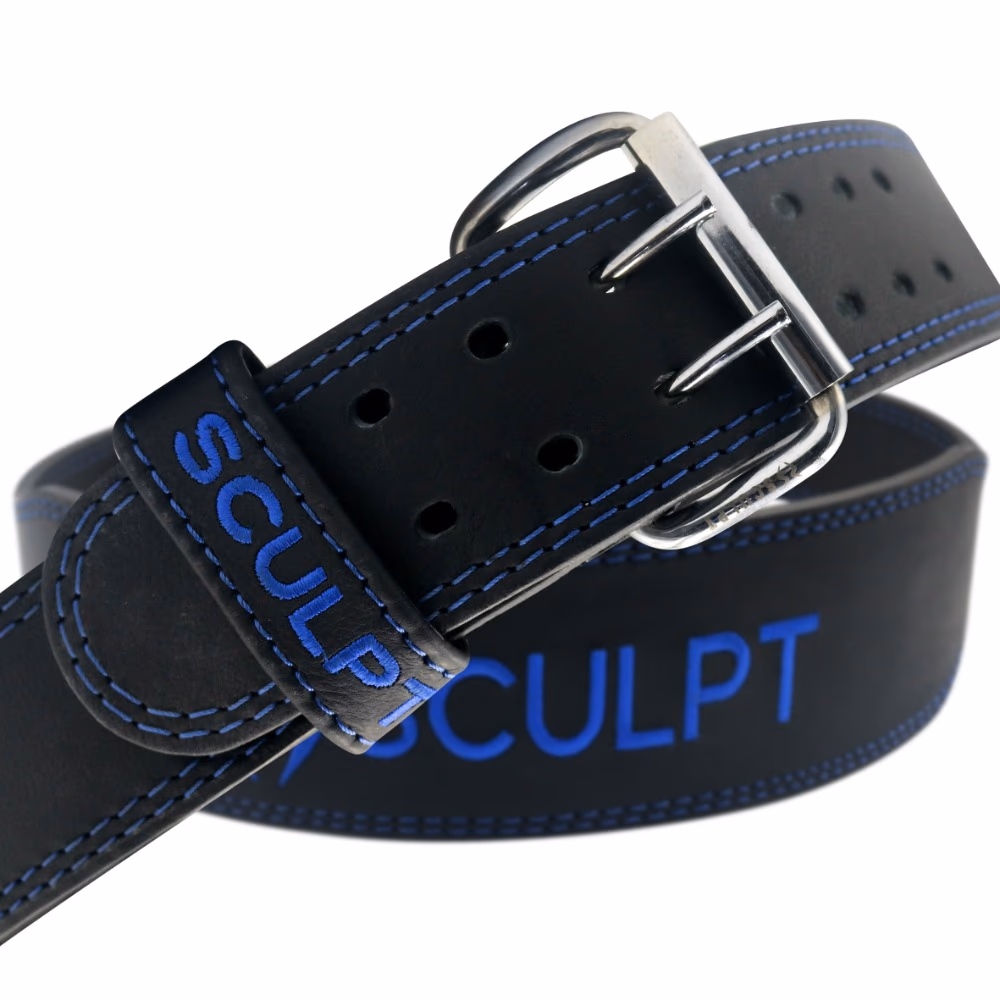 Sculpt Leather Belt Blue Medium 3