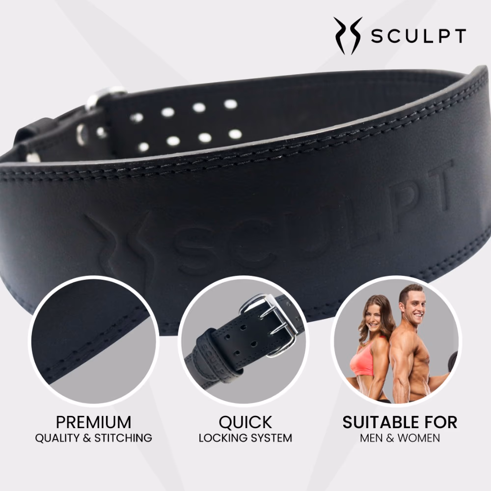 Sculpt Leather Belt Black Large 3