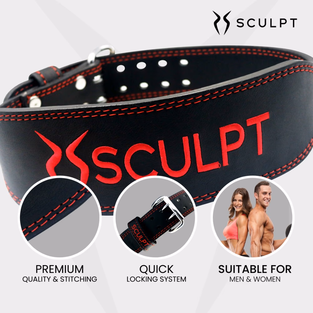 Sculpt Leather Belt Red XXL 3