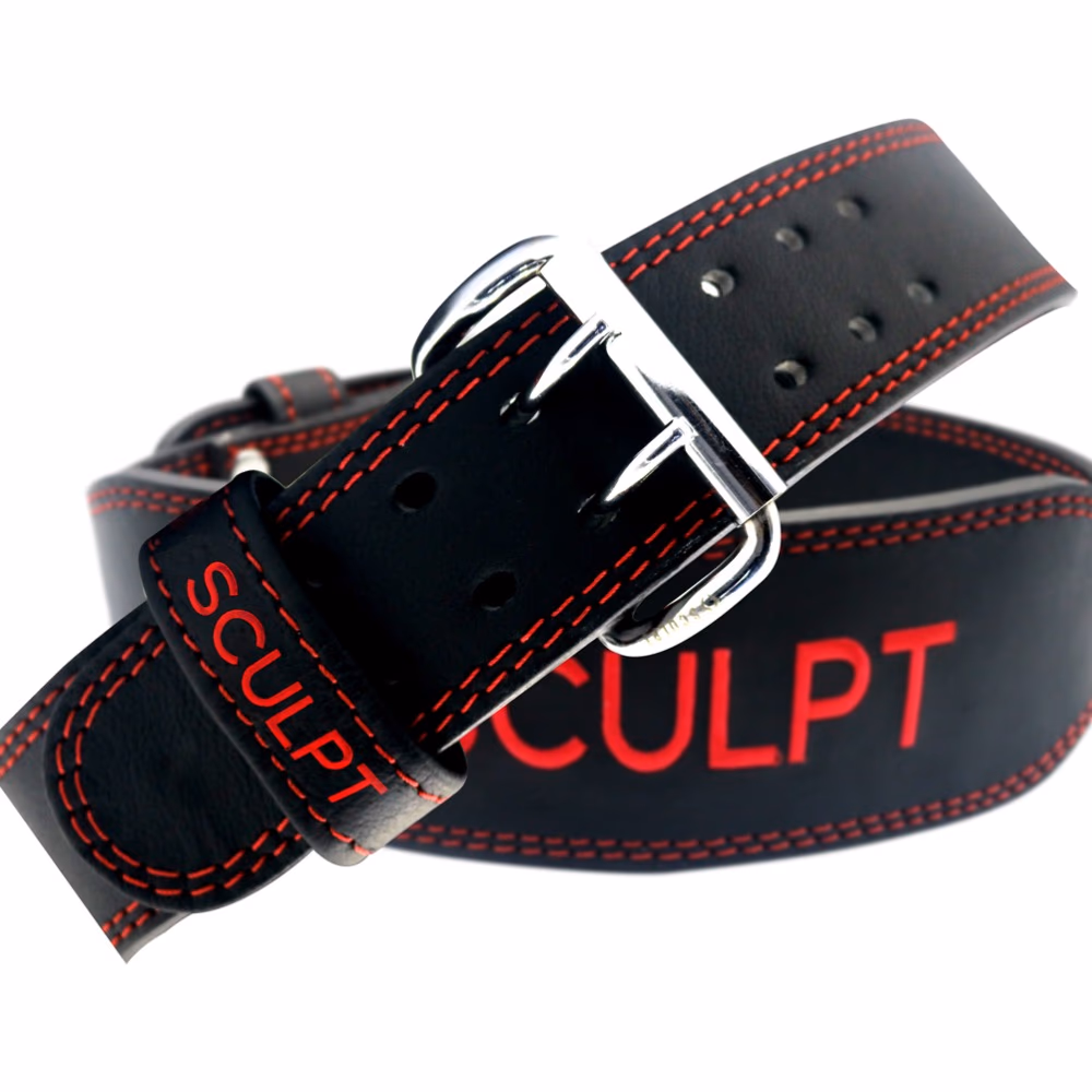 Sculpt Leather Belt Red Medium 2