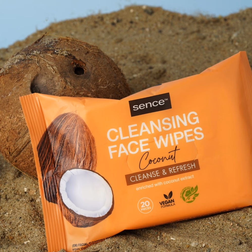 Sence Cleansing Face Wipes Coconut – 20 Wipes | Refreshing Makeup Remover & Hydrating Facial Wipes 3