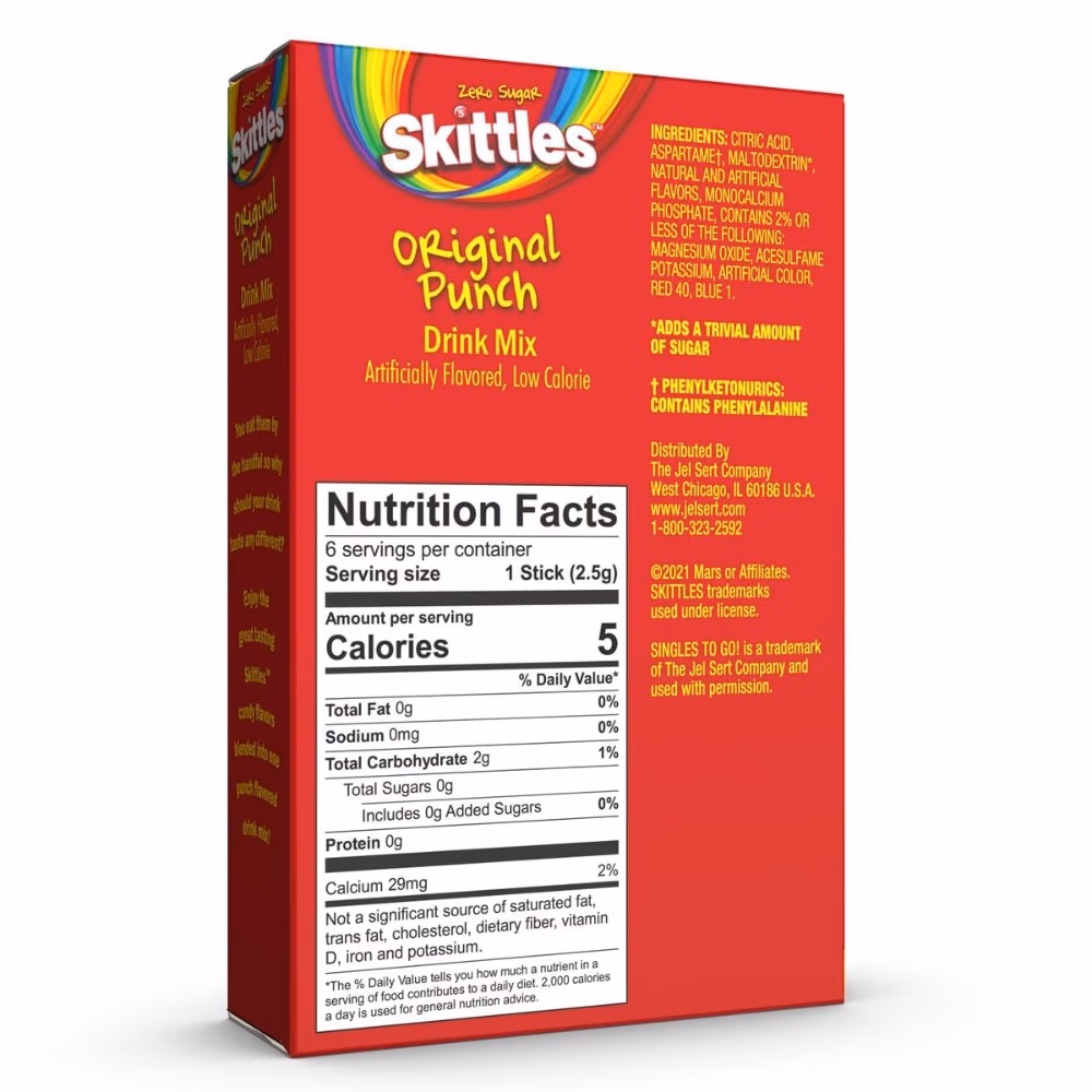 Skittles Singles To Go Original Sticks 6 Sachets 2