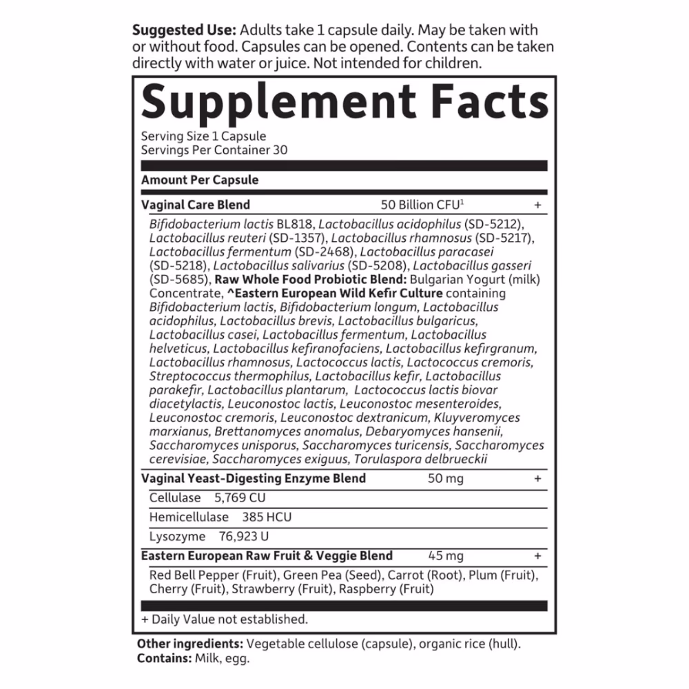 Garden of Life Raw Probiotics Vaginal Care 50 Billion 30 Vegetarian Capsules 2