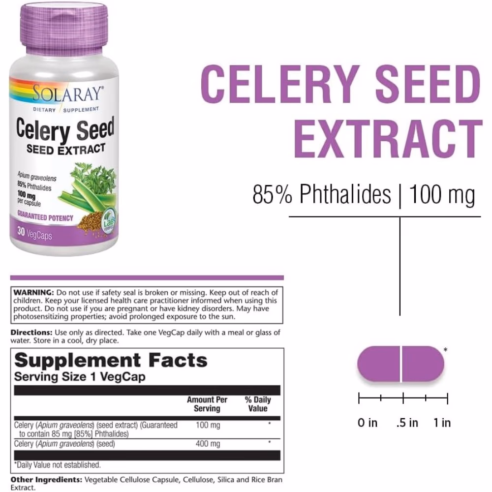 Solaray Celery Seed 100mg 30 Veg Caps 2