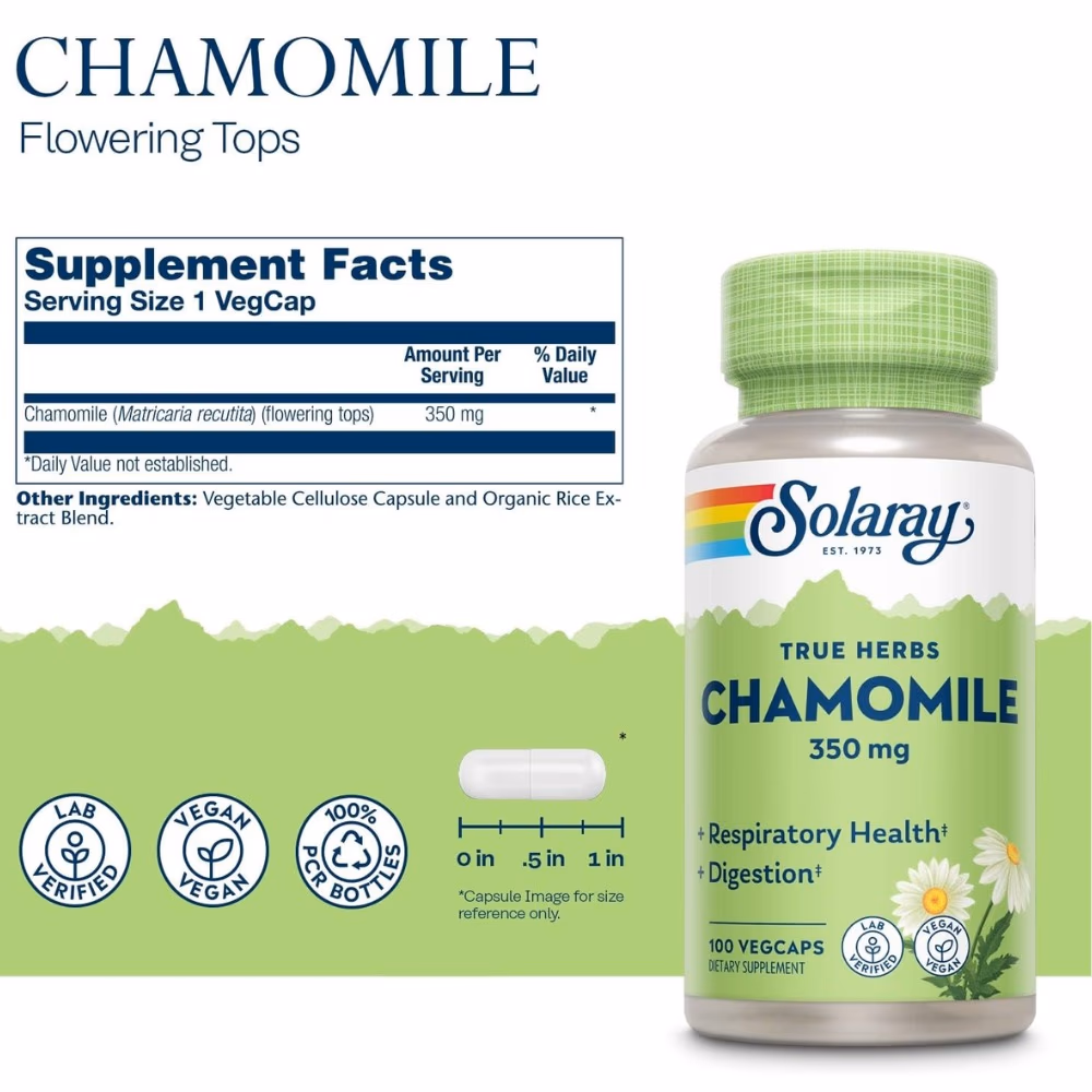 Solaray Chamomile 350mg 100 Veg Caps 2