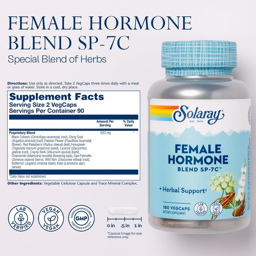 Solaray Female Hormone Blend 180 Veg Caps 2
