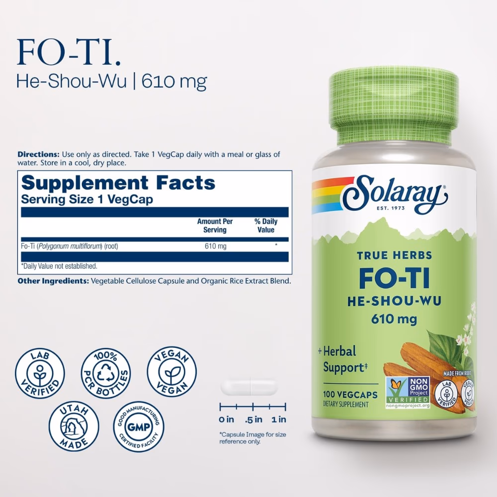 Solaray Fo-Ti He-Shou-Wu 610mg 100 Veg Caps 3