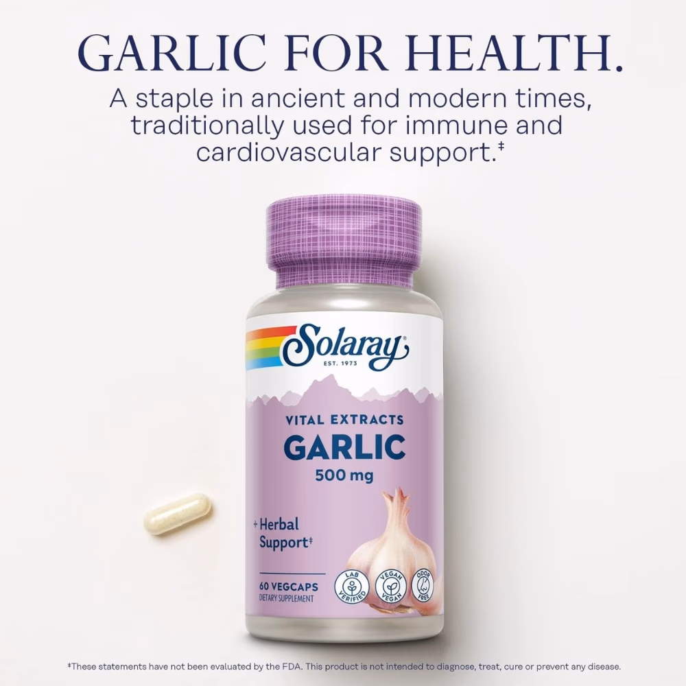 Solaray Garlic 500mg 60 Veg Caps 2