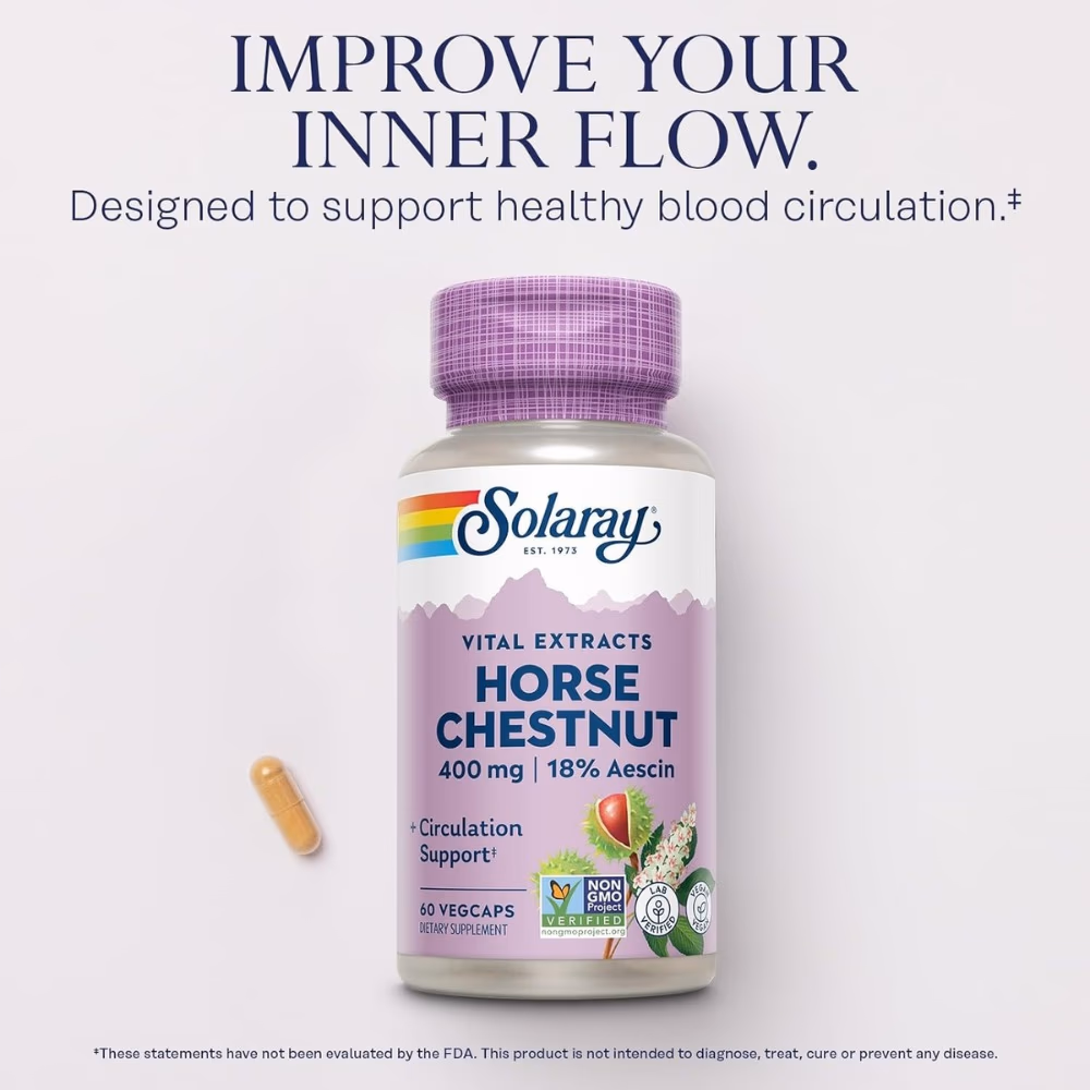 Solaray Horse Chestnut 400mg 60 Veg Caps 3