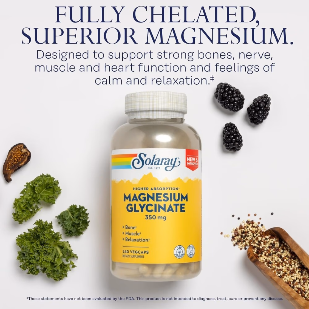 Solaray Magnesium Glycinate 350mg 240 Veg Caps 2