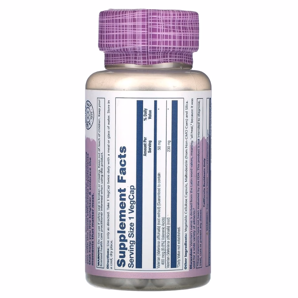 Solaray Valerian 50mg 60 Veg Caps 2