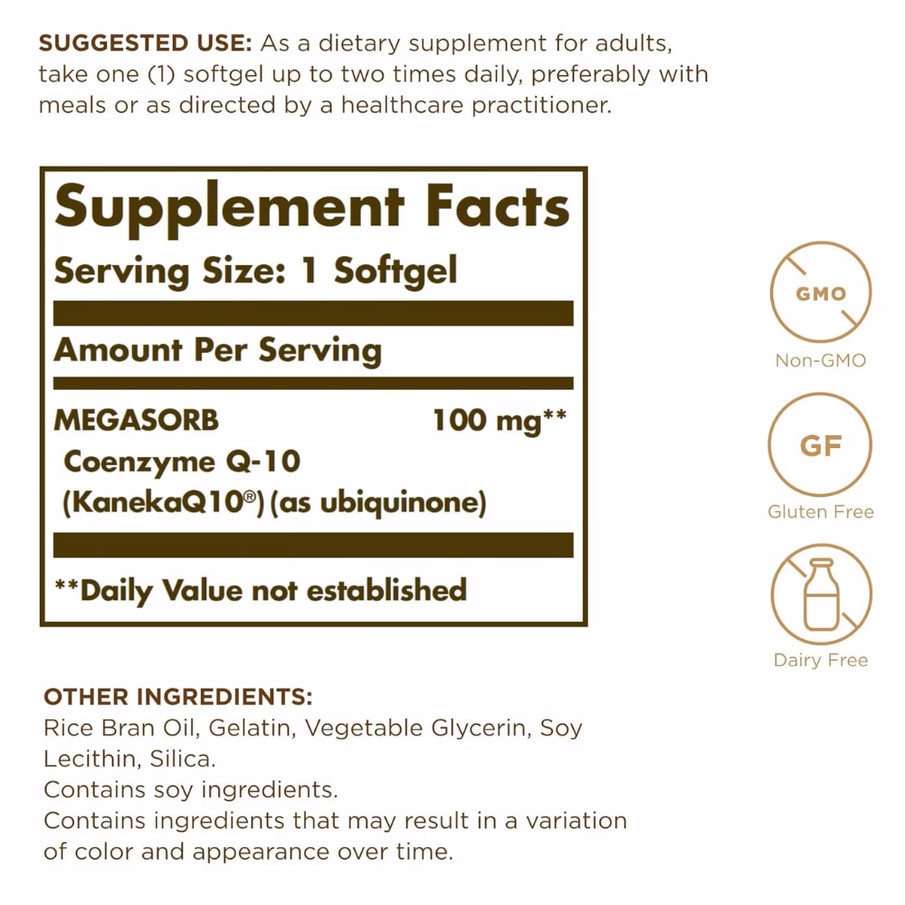 Solgar Megasorb CoQ-10 100mg 30 Softgels 2