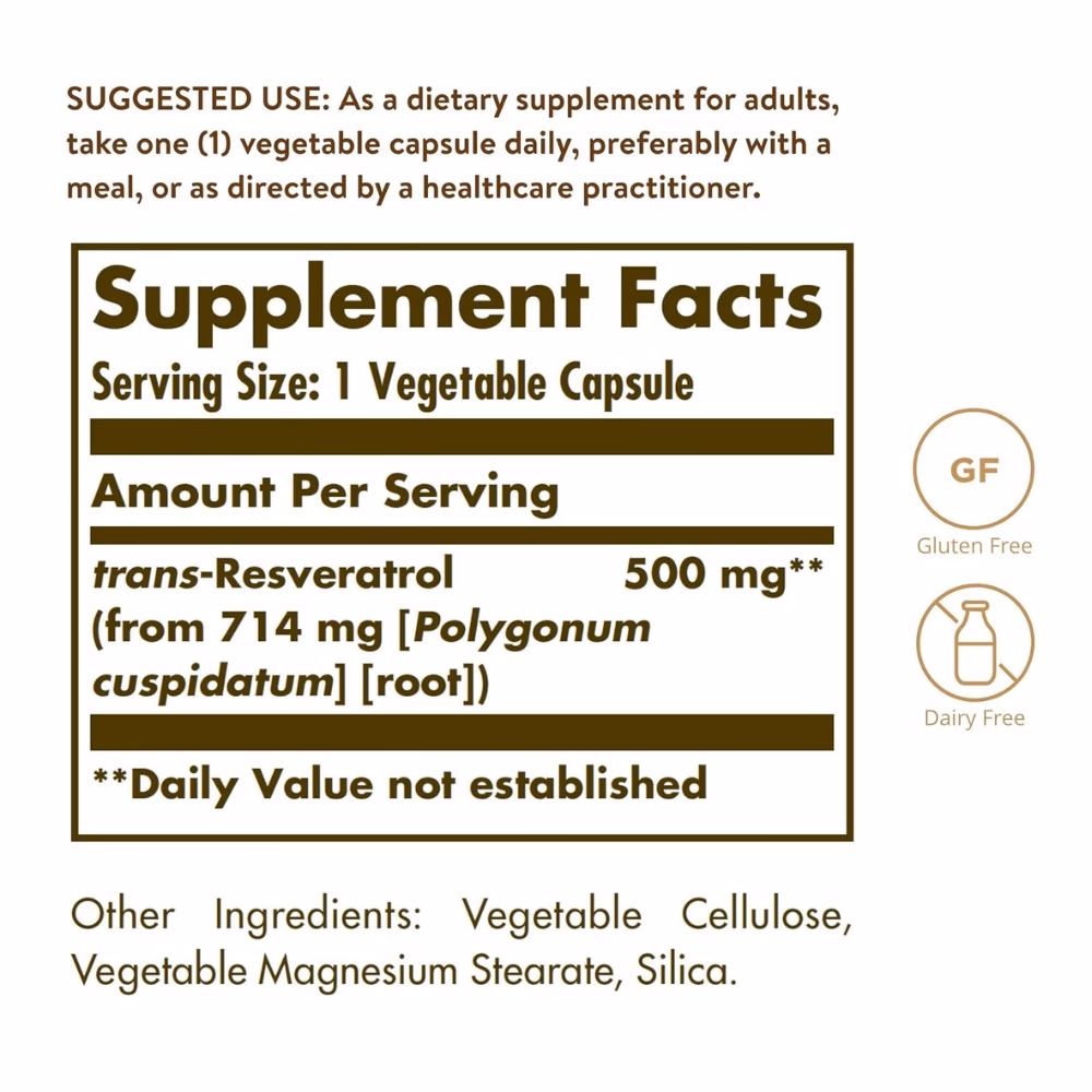 Solgar Resveratrol 500mg 30 Capsules 2